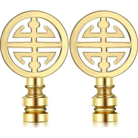 2-piece lamp fittings for Asian-inspired oriental brass lamp shades, a symbol of happiness, decorative for a table, bedroom, or home, gold (1/5)