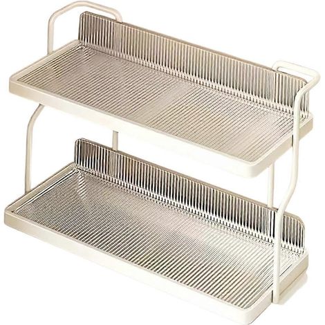 Étagère à épices de cuisine à 2 niveaux, organisateur de comptoir, support de rangement polyvalent pour condiments et herbes, indispensable pour la cuisine. (1/5)
