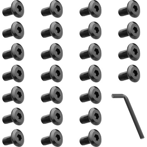 Countersunk Head Screws, 25 Pieces, Hex Socket with Hex Key, in A2 V2A, Full Hex Thread, M6x12mm