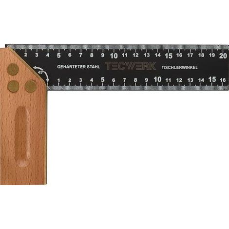 TECWERK Schreinerwinkel Schenkel-L.200mm m.Gehrung Kurzer Schenkel 130mm TECWERK (1/2)