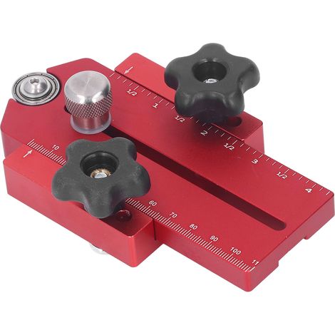 Guide de coupe rétractable et réglable en alliage d'aluminium rouge pour scie circulaire de table (1/5)