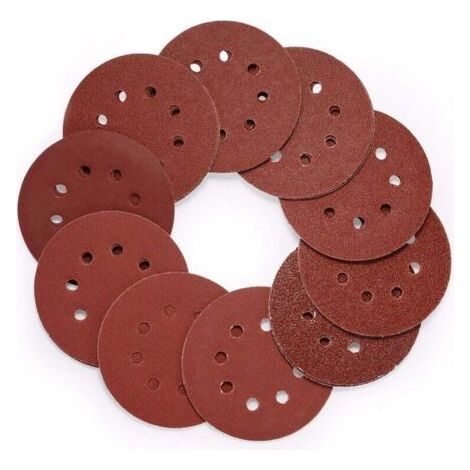 QORVA-80pcs Disque De Ponçage, Disques Abrasifs 125mm Grain 8 Trous Ronds Papier Abrasif, Feuilles De Ponçage Ponceuse Papier 40/60/80/100/120/150/180/240/320/400 Pour Poncer/Polir/Dérouiller