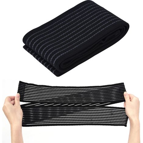 Attelle de genou/mollet noire à haute élasticité, bandage de compression et de soutien (1/5)