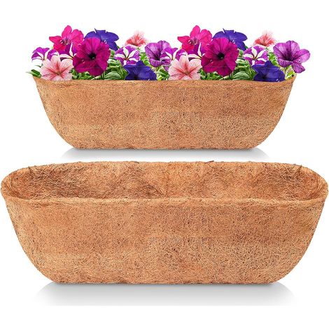 Filiyano-Doublure de rechange en fibre de coco de 61 cm (24 pouces) pour panier de plantes suspendu, 2 doublures épaisses en fibre de coco pour pot de (1/5)