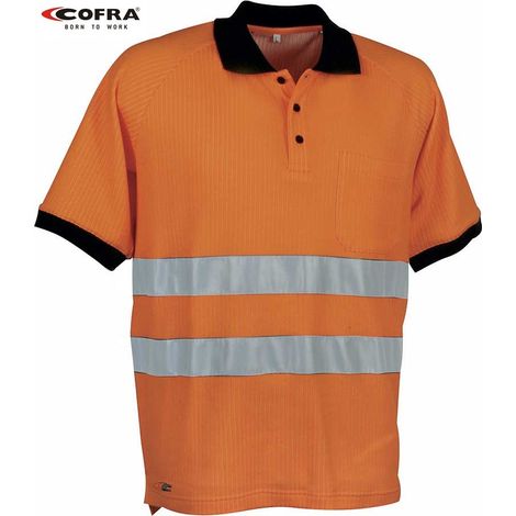 COFRA HELPWAY MAGLIETTA POLO ALTA VISIBILITA DA LAVORO ARANCIO FLUO RIFLETTENTE - XXL (1/2)