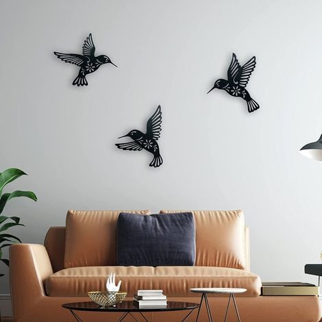 Decorazione murale a forma di colibrì in metallo nero, 3 pezzi, 26 cm, decorazione murale a forma di colibrì in ferro battuto, decorazione murale in metallo a forma di uccello per amanti degli uccelli in soggiorno - 7,6 cm /></p><p data-imt-p=