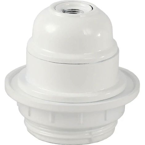 Bakelit-Lampenfassung mit Halbgewinde E27 Weiß