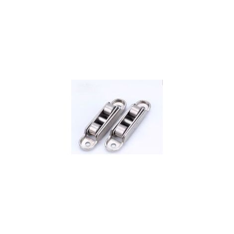 Set di 4 rulli per porte scorrevoli in acciaio inox ad alta resistenza, a doppio azionamento, silenziosi, con albero scorrevole, puleggia universale in metallo per finestre - Crezuo