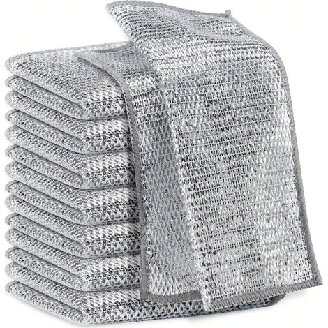 Trapo de Alambre Metálico 10pz Reutilizable para Platos y Limpieza Multiusos