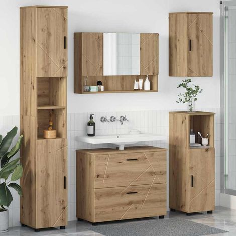 Bathroom Furniture Set 5 pcs Artisan Oak vidaXL (1/5)