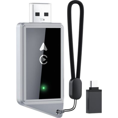 Adattatore wireless 2 in 1 CarPlay per Android Auto: supporta Bluetooth 5.2 + Wi-Fi 2.4 GHz/5.8 GHz, dongle USB e smart box. Converte i dispositivi CarPlay.