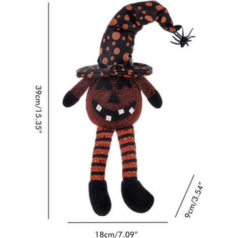 Halloween-Kürbis-Plüschpuppe, grimmige Kürbispuppe mit Lichtern, Halloween-Tischdekoration, Heimdekoration, Partygeschenk (1/5)