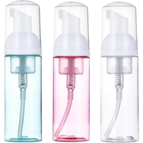 Set di 3 dispenser vuoti per sapone schiumogeno, 60 ml - Ricaricabili per sapone per le mani, detergente viso, shampoo per ciglia e prodotti per la cura della pelle, pratici e versatili (1/5)