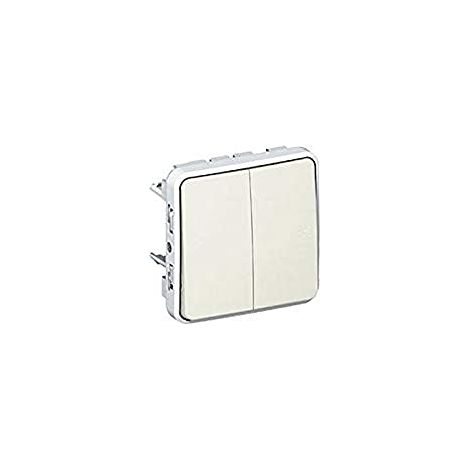Legrand 069635 Doppelter NO+NC-Druckknopf – Weißer modularer Plexo – 10 A