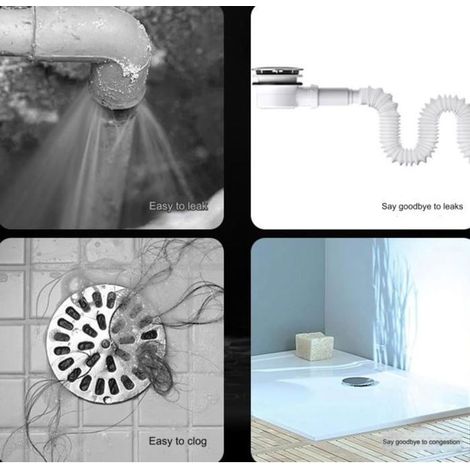 Kit de vidange de douche - - Drainage efficace - Siphon en PP résistant - Hauteur 40 mm - Bonde 90 mm ENEVAOCT (1/5)