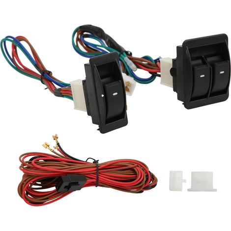 5-teiliges universelles Auto-Fensterheberschalter-Set mit Kabelbaum für 2 Türen (1/5)