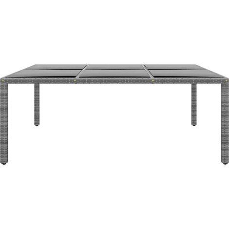 Maison Exclusive - Tavolo Giardino 200x150x75 cm Vetro Temperato Polyrattan Grigio (1/5)