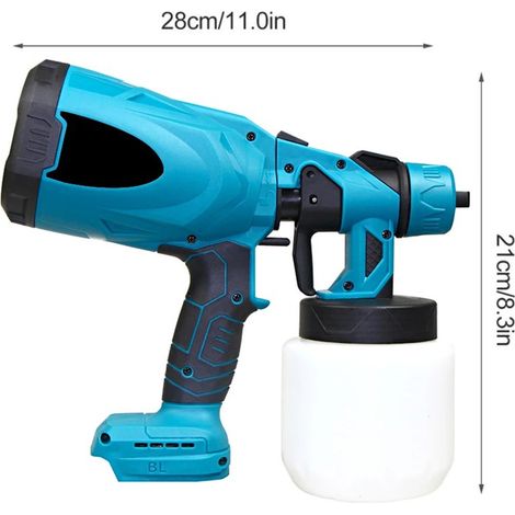 Pistolet à peinture électrique 1000 ml, machine à peinture sans fil haute puissance, pistolet à peinture en acier, batterie 18 V (1/5)