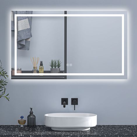 SKY Bathroom 150x80cm Bluetooth Bathroom Mirror with Shaver Socket Optional 3 Colour Light Anti-fog,Touch Switch (1/5)