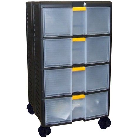 Terry Cassettiera Bricolage Store-age 44001 nero / trasparente L39,1 x P39 x H62,9