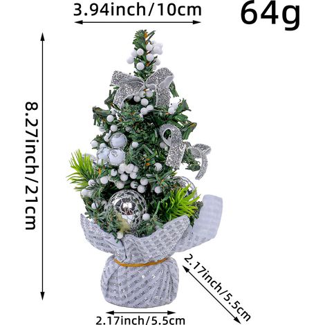 Mini sapin de Noël de table 20 cm, petite décoration de Noël à poser, ornement festif pour table, bureau, chambre et salon, idée cadeau pour enfants et fêtes (1/5)