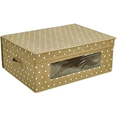 King Home SCATOLA KING BOX IN TNT BEIGE 48x36x19h cm con maniglie laterali e finestrella trasparente (1/4)