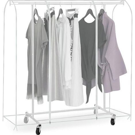 Wasserdichte Schutzhülle für Kleiderständer: durchsichtige Kleidersäcke mit Reißverschluss, transparente Schutzhülle für Kleiderständer mit Reißverschluss (130 x 50 x 150 cm) (1/5)