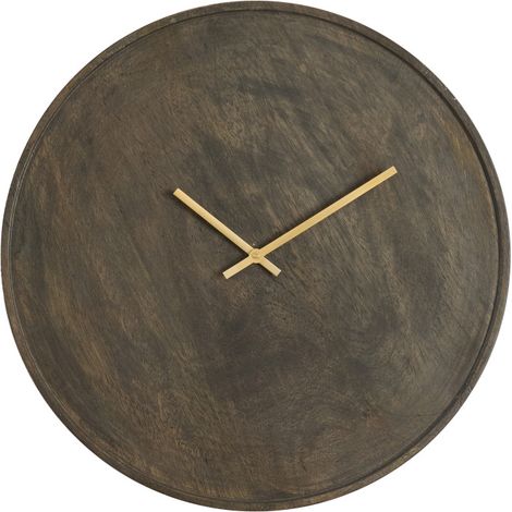 Orologio Light & Living VETI in legno scuro e oro – Ø41 cm