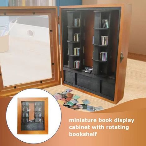 1 Farbsatz: siehe Foto. Materialien: Holz und Schaumstoff. Miniatur-Bücherregal, Holzregal, Bibliotheksdekoration.