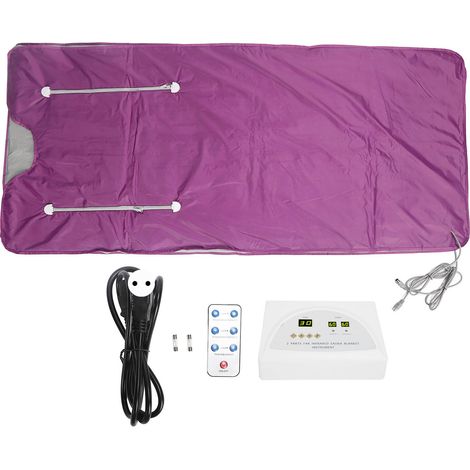 Couverture de Sauna Portable Détente Infrarouge Lointain, Tapis Chauffant avec Télécommande, Désintoxication Transpiration, Lit de Corps Chauffant, Prise UE 220V (1/5)
