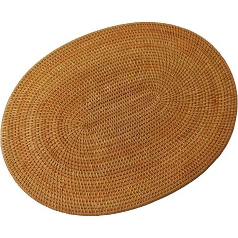 Chemin de table ovale moderne EcoRattan 30x40cm - Set de table américain antidérapant et résistant à la chaleur (1/5)