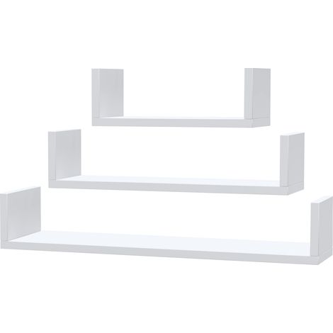 Étagre murale - 40/60/80 cm - Blanc mat - Design moderne - Gain de place élégant (1/3)