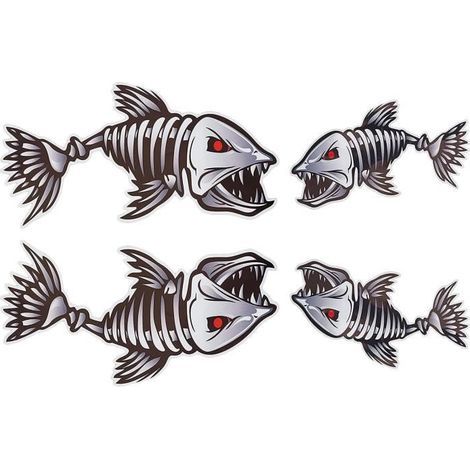 Stickers - Unspecified - Fish Stickers - 15x6cm and 25x13cm - Paper - Mixed