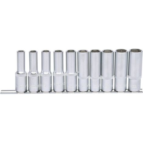 KS Tools 1/2" Sechskant-Stecknuss-Satz, lang, 10-tlg 10-19mm - 917.0615