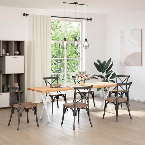 Maison Exclusive - Esstischbeine X-Form 2 Stk. Weiß 50x(72-73) cm