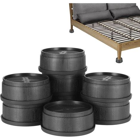 8er-Set stapelbare Möbelfüße – Verstellbare, rutschfeste Unterstützung für Tisch, Stuhl und Sofa – Robustes schwarzes Kunststoff, 10 x 10 cm (1/5)