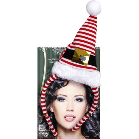 Fascia per capelli con cappello a fiocco di neve e strisce per Babbo Natale