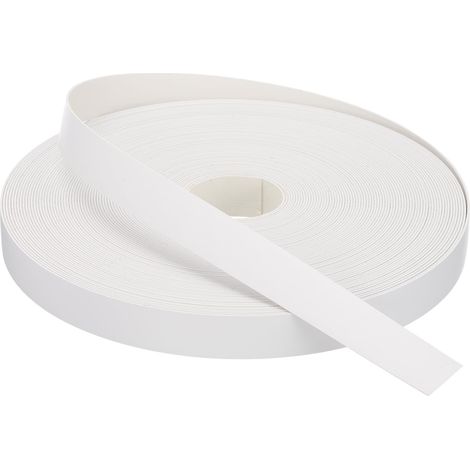 Bande de Chant 30.5 Mètre x 22mm, Bande Bordure Meuble Masquage Préencollé en PVC, Placage Contreplaqué Flexible avec Adhésif Thermofusible pour Bord Meuble Étagère Panneaux, Blanc (1/5)