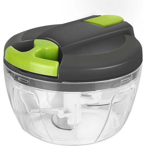 Mini picadora, apta para cebollas, ajos, carne, comida para bebés, frutas y verduras, equipada con 3 cuchillas de acero inoxidable. (1/5)