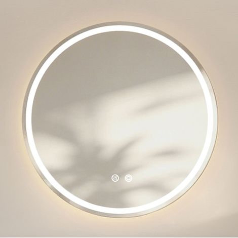 Specchio da bagno da 80 cm con illuminazione a LED, antiappannamento, dimmerabile, 3 temperature di colore, vetro argentato (1/5)