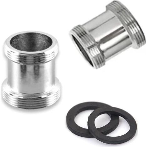 Raccord en laiton Lot De 2 Adaptateurs De Robinet En Laiton, Filetage Mâle Npt De 22 Mm, Connecteur Aérateur De Robinet Pour Robinet D'évier, Adaptateur Purificateur D'eau (M24 M22) (1/4)