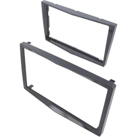 Facade autoradio 2DIN avec contour FA152.3 compatible avec Opel Antara Astra Corsa Zafira - Grisgrey gloss