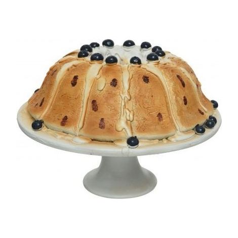 Torta decorativa artificial con mirtillos en alzata 21 × 15 cm