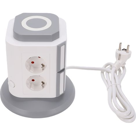 Multiprise verticale ignifugée avec protection contre les surcharges, pour chambre ou dortoir, prise européenne 100-250 V (1/5)