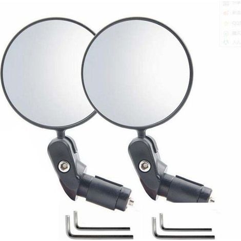Ecleanfy - Rétroviseur de vélo - BIGILANTUH - Convexe réglable 360° - 2 pièces - Compatible guidons 18-22 mm (1/5)