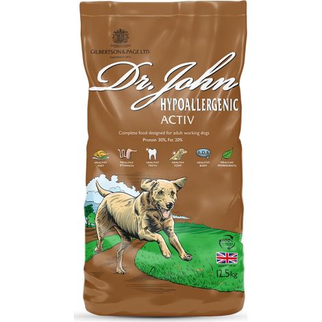Croquettes hypoallergéniques pour chien Dr John Activ 12,5 kg 30 % de protéines 20 % de matières grasses (1/3)