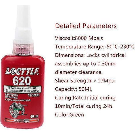 50 ml 620 Composé de retenue Frein-filet Colle adhésive Usage multiple (1/4)