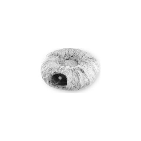 Tunnel en peluche pour chat – tunnel jouet – tunnel pour animaux – tissu gris (1/5)