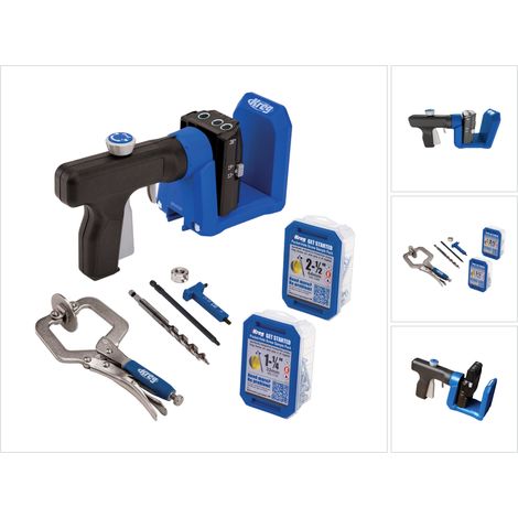 KREG Pocket Hole Jig 520 PRO Taschenloch Bohrschablone ( KPHJ520PRO ) + Stufenbohrer + Bit + Schrauben + Zwinge