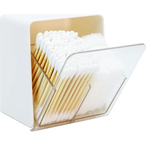 Behälter für Tampons, Wattebällchen, runde Tampons, Aufbewahrungsbox für den Schminktisch (1 Stück) (1/5)